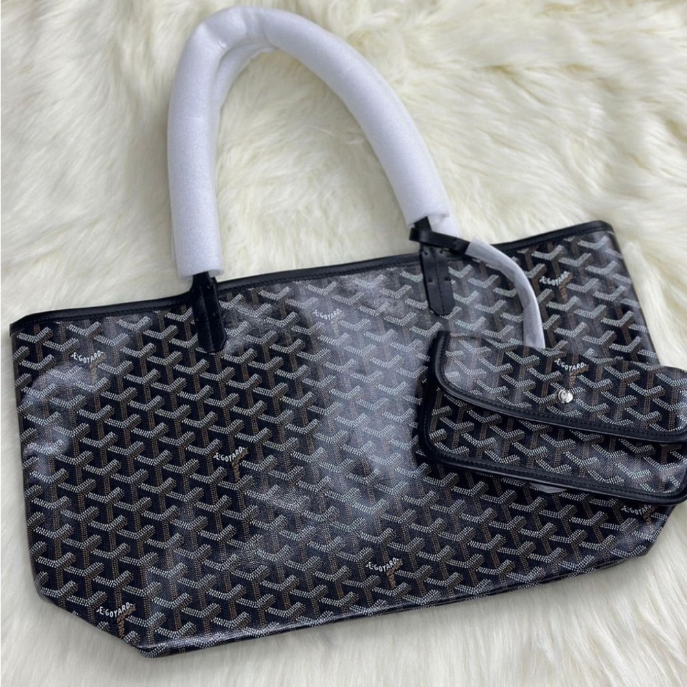 Large size Black Patterned Tote Bag - image 3
